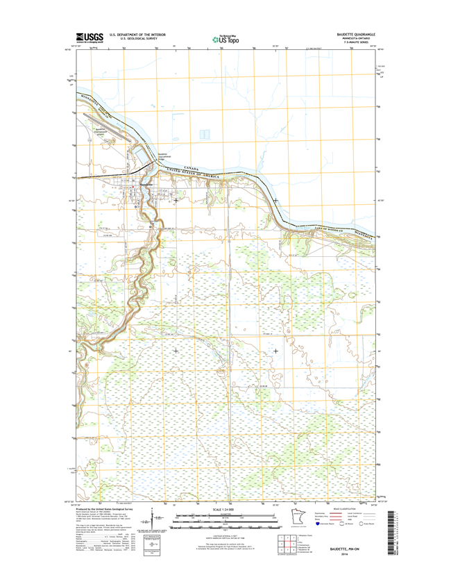 Baudette Minnesota - 24k Topo Map