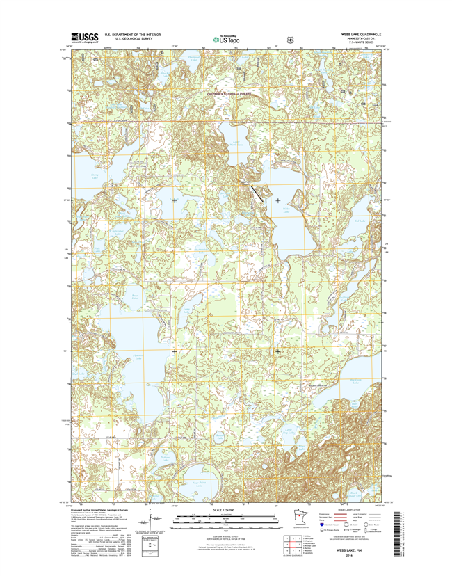 Webb Lake Minnesota - 24k Topo Map