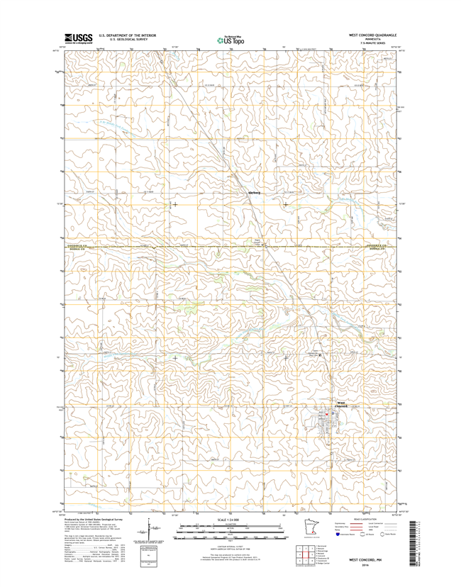West Concord Minnesota - 24k Topo Map