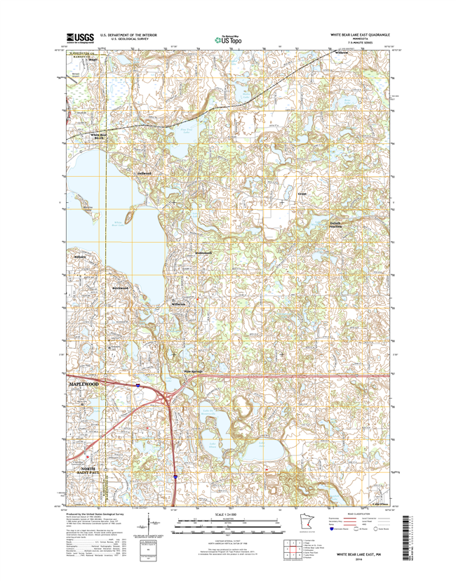 White Bear Lake East Minnesota - 24k Topo Map