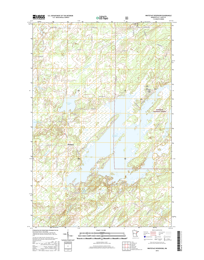 Whiteface Reservoir Minnesota - 24k Topo Map
