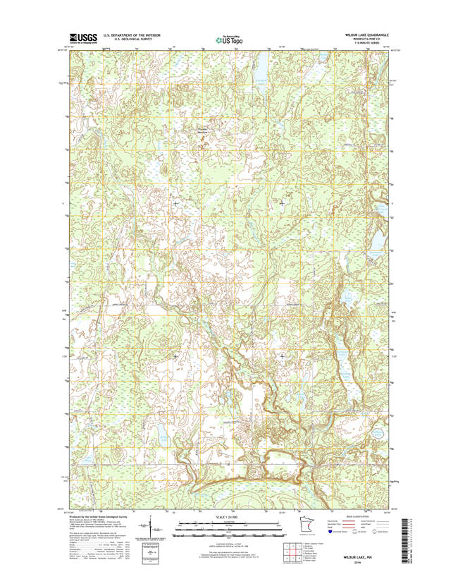 Wilbur Lake Minnesota - 24k Topo Map