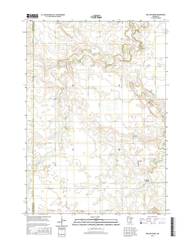 Willow Creek Minnesota - 24k Topo Map