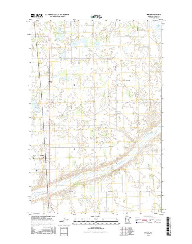 Winger Minnesota - 24k Topo Map