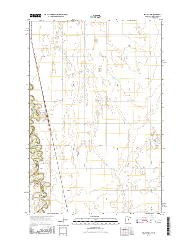 Wolverton Minnesota - North Dakota - 24k Topo Map