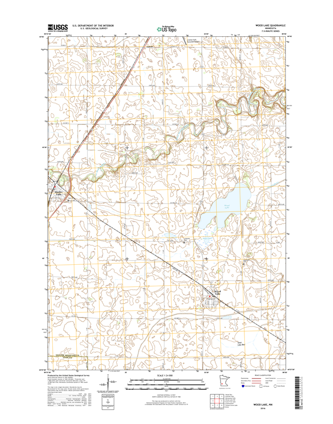 Wood Lake Minnesota - 24k Topo Map