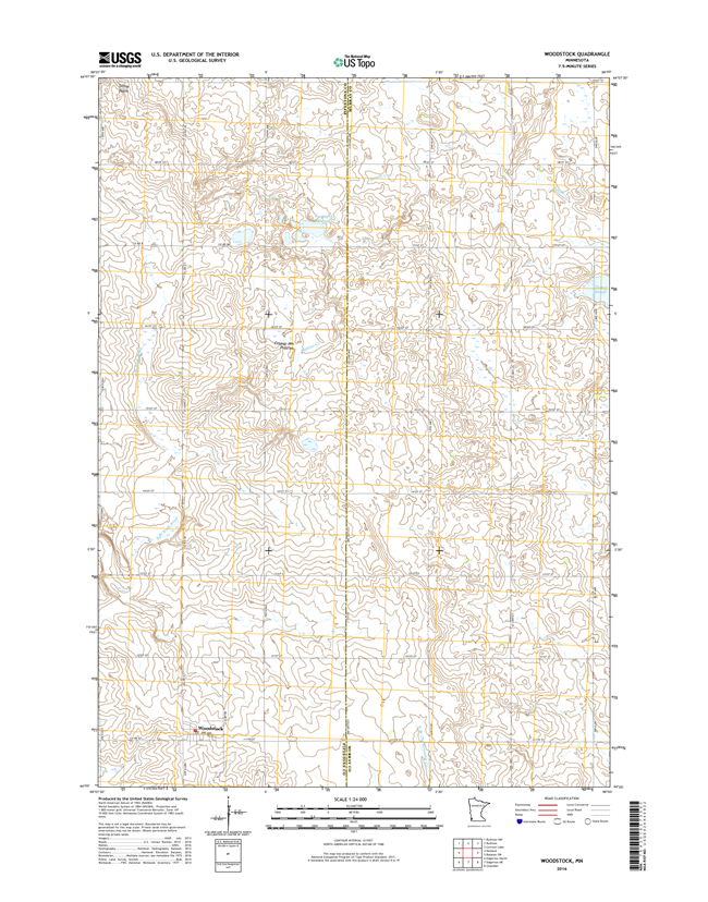 Woodstock Minnesota - 24k Topo Map