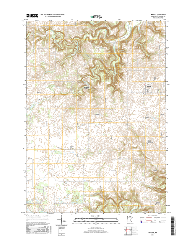 Wykoff Minnesota - 24k Topo Map