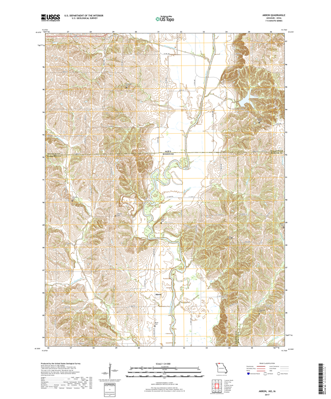 Akron Missouri - Iowa - 24k Topo Map