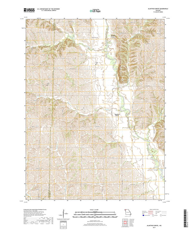Alanthus Grove Missouri - 24k Topo Map