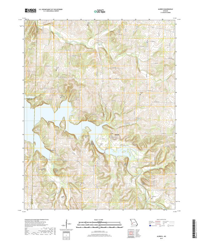 Aldrich Missouri - 24k Topo Map