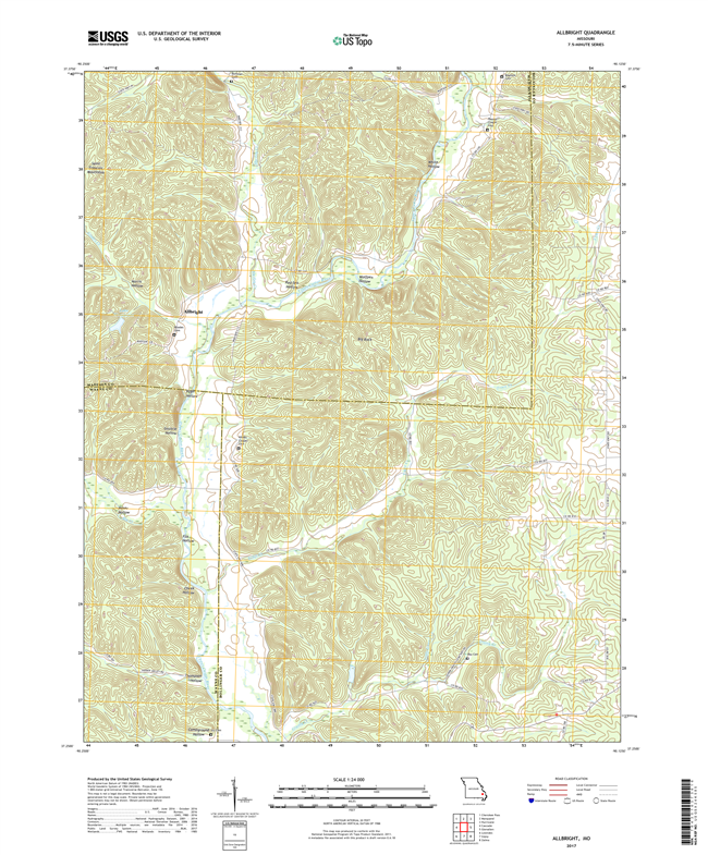 Allbright Missouri - 24k Topo Map