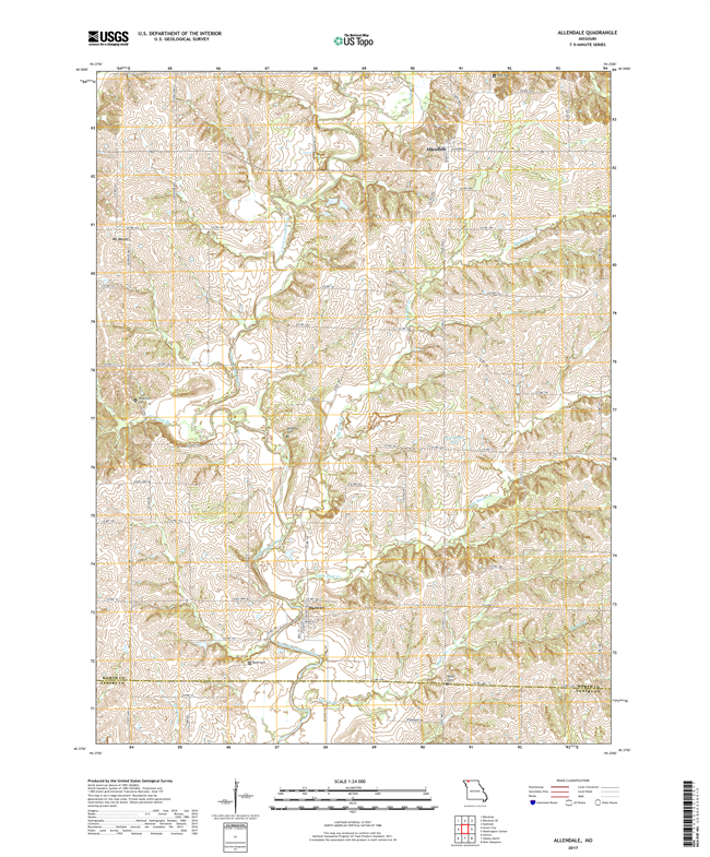Allendale Missouri - 24k Topo Map