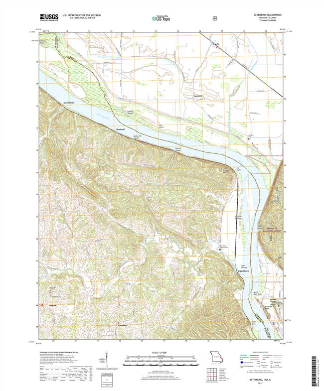 Altenburg Missouri - Illinois - 24k Topo Map
