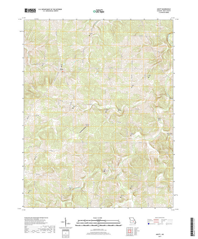 Anutt Missouri - 24k Topo Map