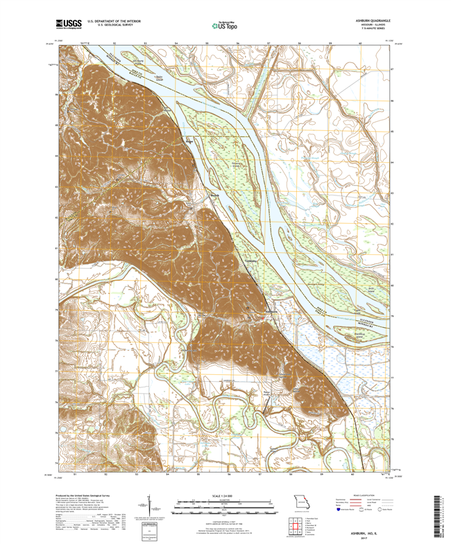 Ashburn Missouri - Illinois - 24k Topo Map