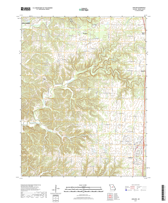 Ashland Missouri - 24k Topo Map