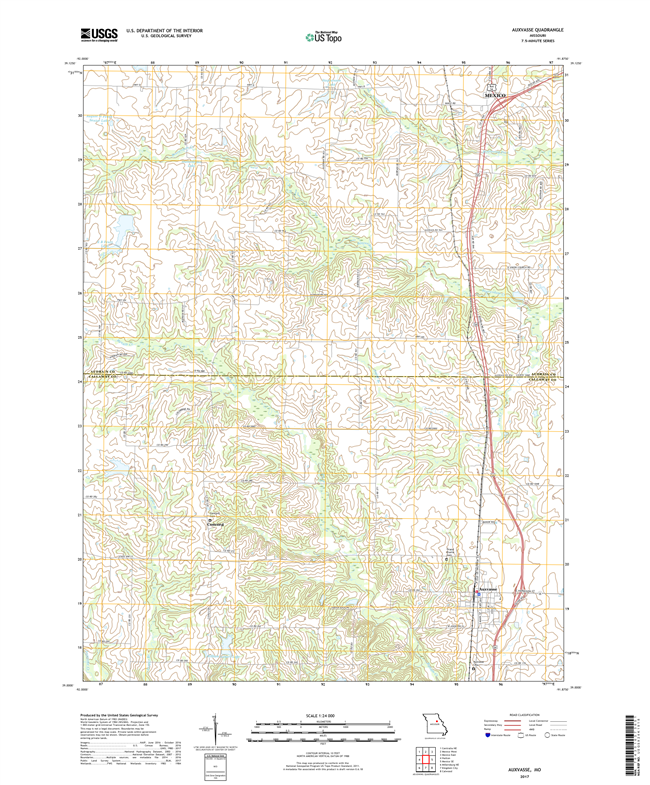 Auxvasse Missouri - 24k Topo Map