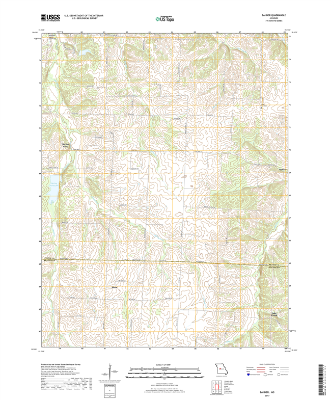 Bahner Missouri - 24k Topo Map