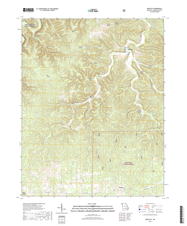 Bartlett Missouri - 24k Topo Map