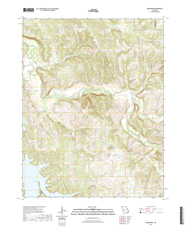 Bearcreek Missouri - 24k Topo Map