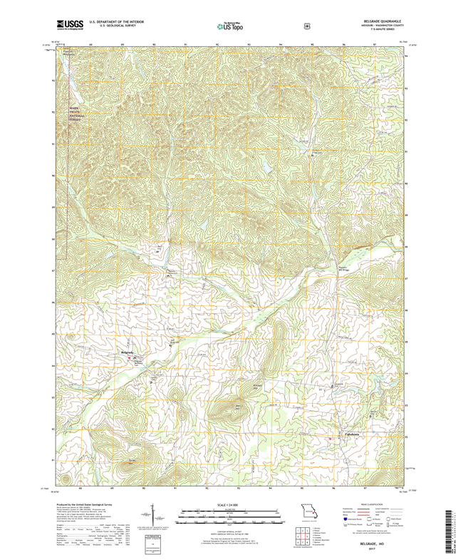 Belgrade Missouri - 24k Topo Map