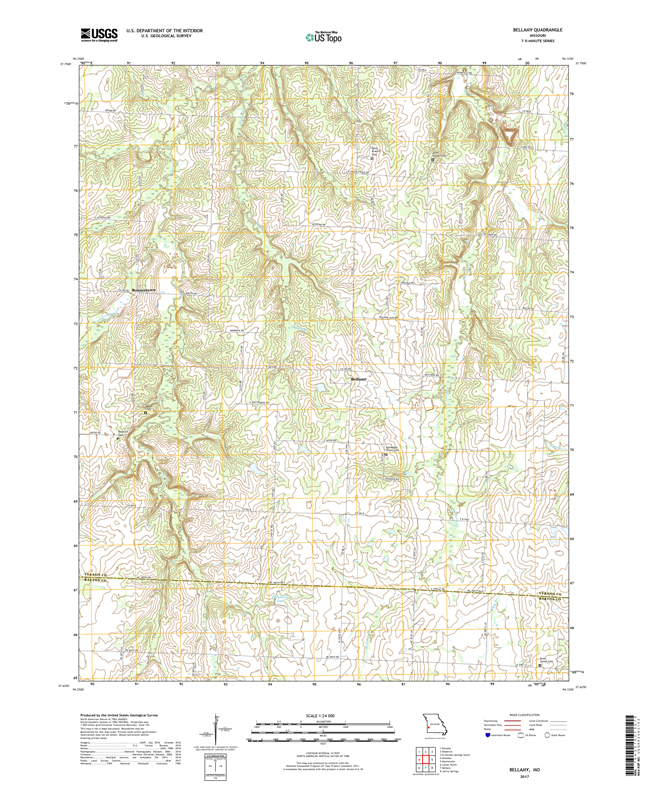 Bellamy Missouri - 24k Topo Map