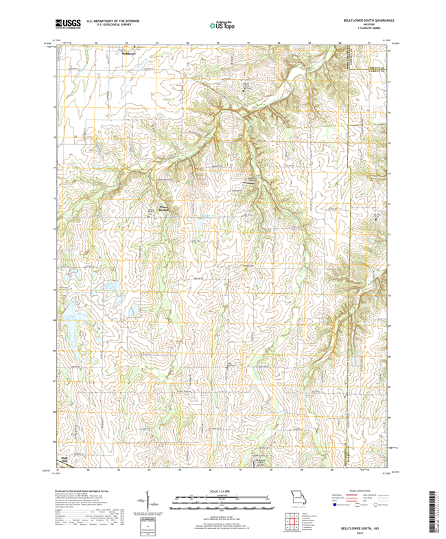 Bellflower South Missouri - 24k Topo Map