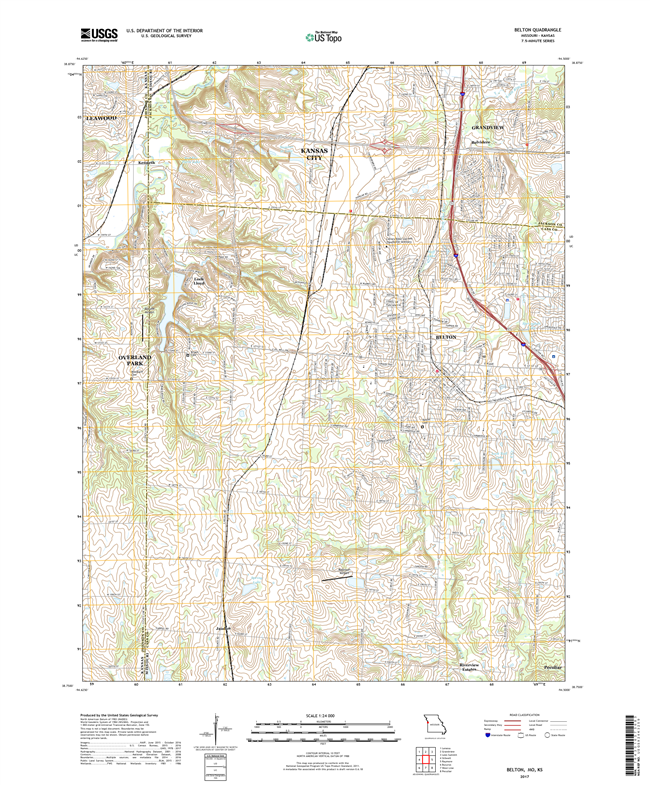 Belton Missouri - Kansas - 24k Topo Map