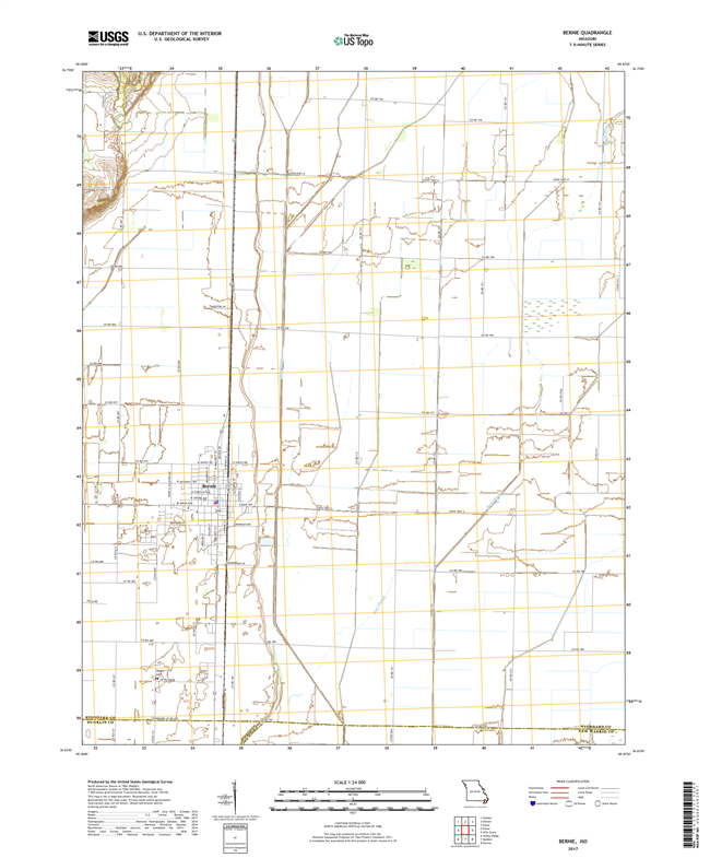 Bernie Missouri - 24k Topo Map