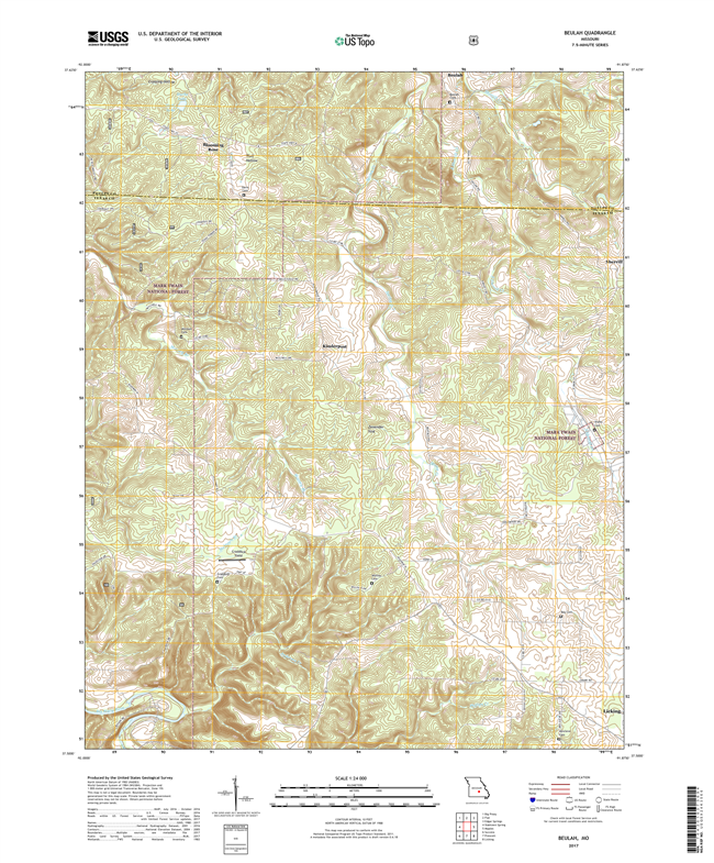 Beulah Missouri - 24k Topo Map