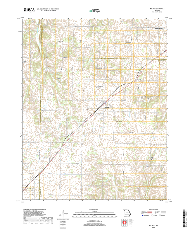 Billings Missouri - 24k Topo Map