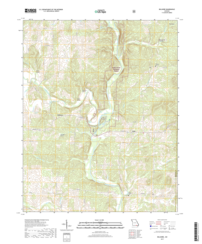 Billmore Missouri - 24k Topo Map