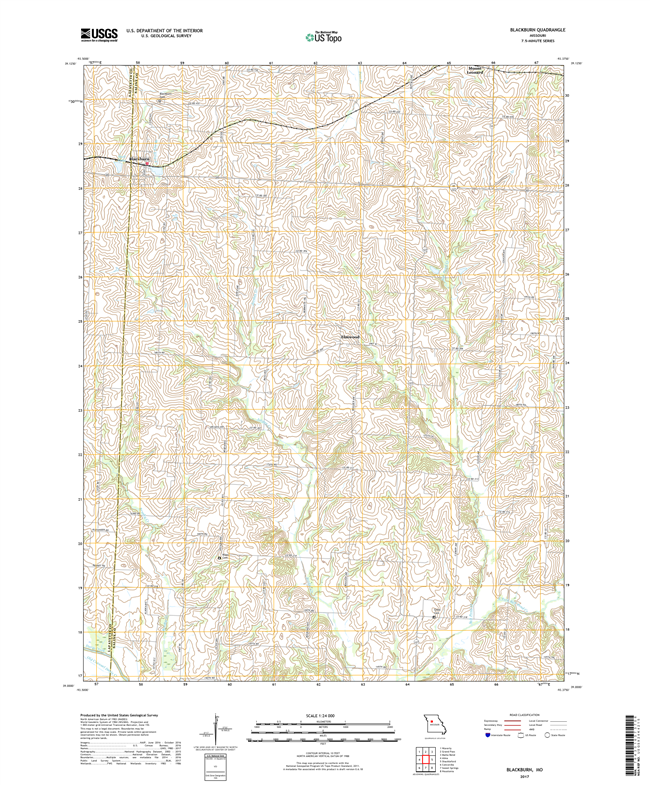 Blackburn Missouri - 24k Topo Map