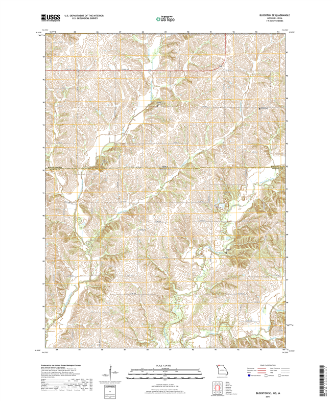 Blockton SE Missouri - Iowa - 24k Topo Map