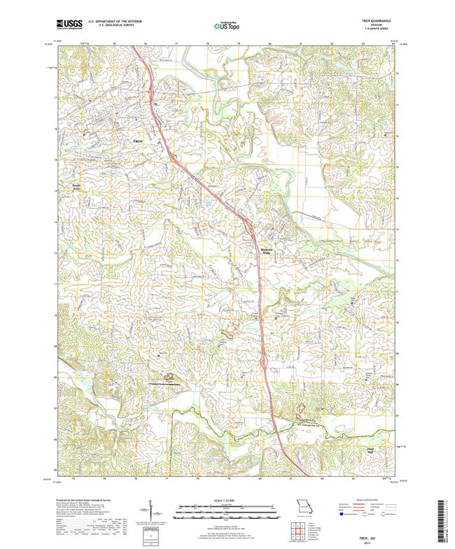 Troy Missouri - 24k Topo Map