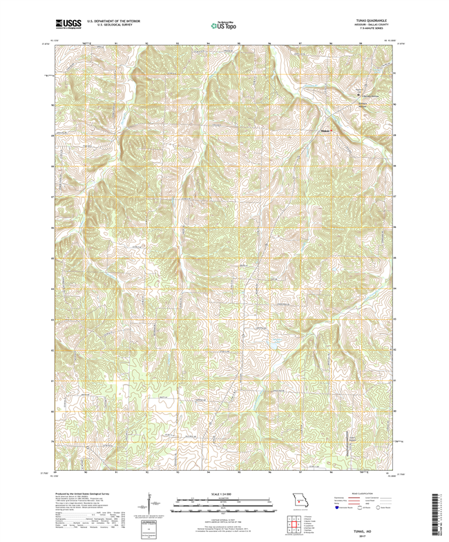 Tunas Missouri - 24k Topo Map