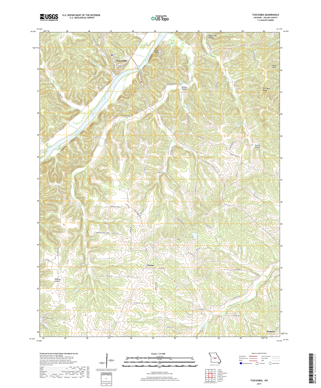 Tuscumbia Missouri - 24k Topo Map