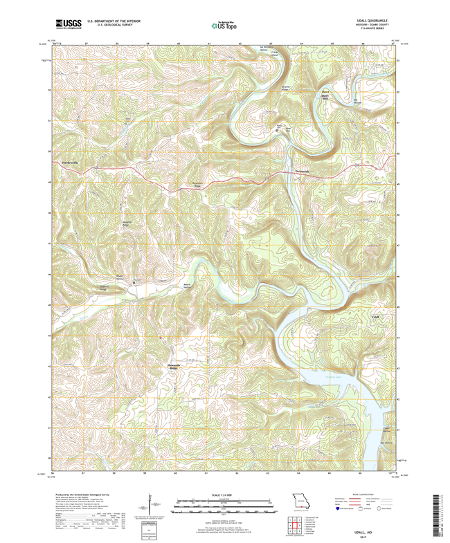 Udall Missouri - 24k Topo Map