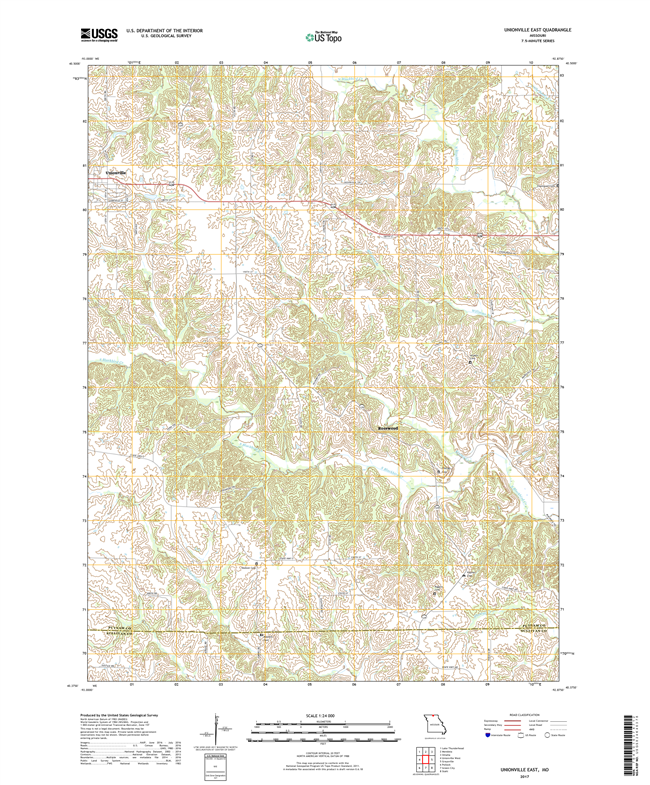 Unionville East Missouri - 24k Topo Map