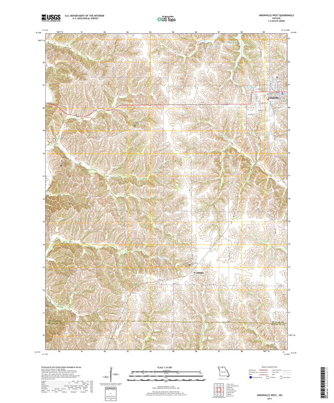Unionville West Missouri - 24k Topo Map