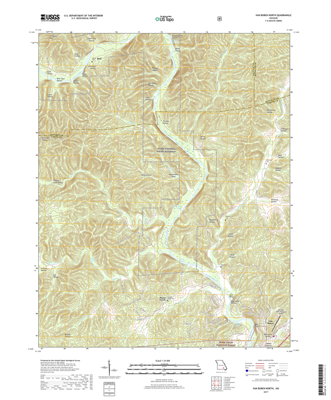 Van Buren North Missouri - 24k Topo Map