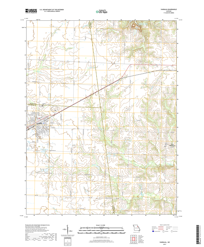 Vandalia Missouri - 24k Topo Map