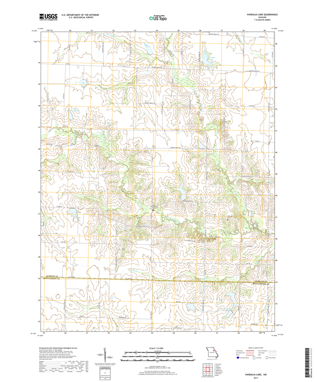Vandalia Lake Missouri - 24k Topo Map