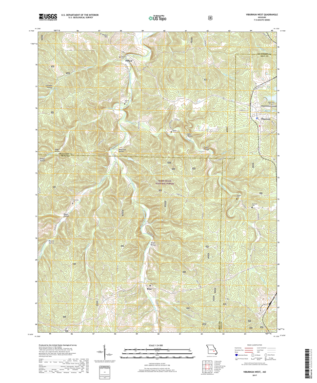Viburnum West Missouri - 24k Topo Map