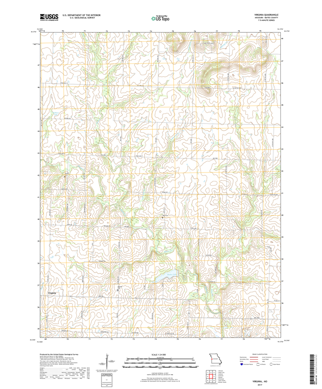 Virginia Missouri - 24k Topo Map