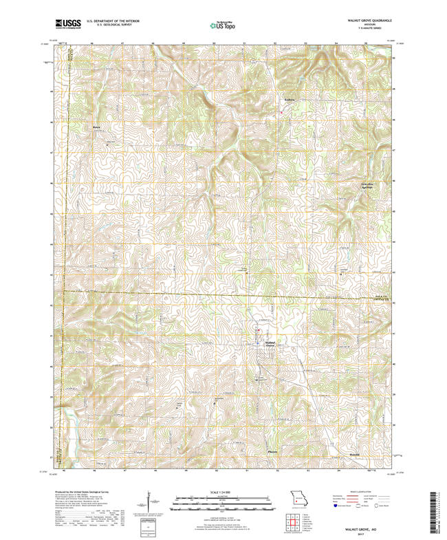 Walnut Grove Missouri - 24k Topo Map