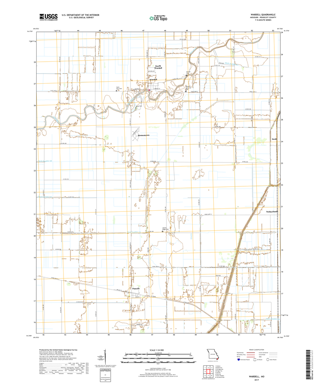 Wardell Missouri - 24k Topo Map