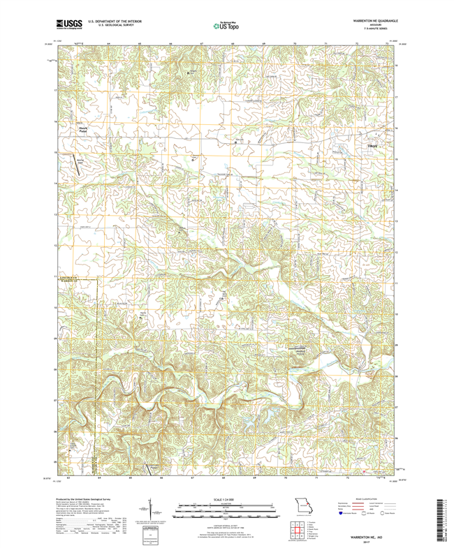 Warrenton NE Missouri - 24k Topo Map