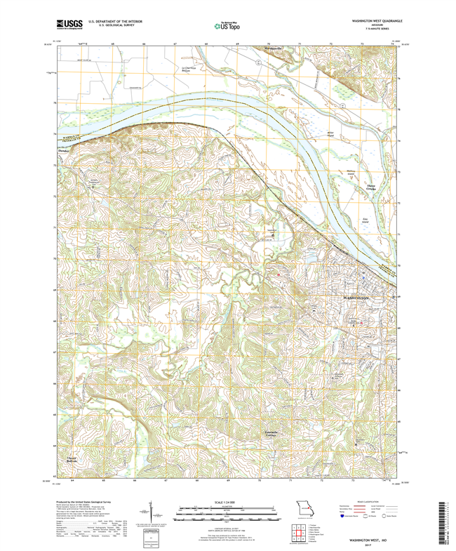 Washington West Missouri - 24k Topo Map